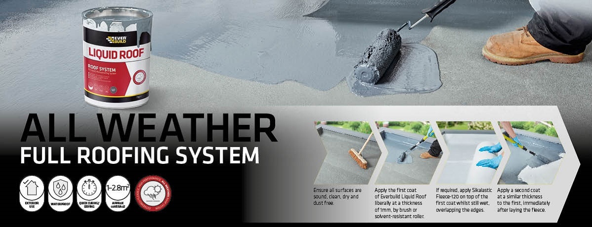 Everbuild Aqua seal liquid paint roof coating system