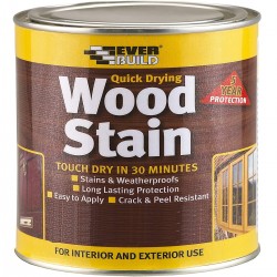 Everbuild Quick Drying Satin Wood Stain 750ml - 8 Colours 