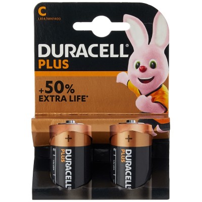 DURACELL Plus 50% More Power Size C Battery Twin Pack DURCK2P
