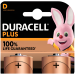 DURACELL Plus D + 100% Extra Life Battery 2 Pack S18714
