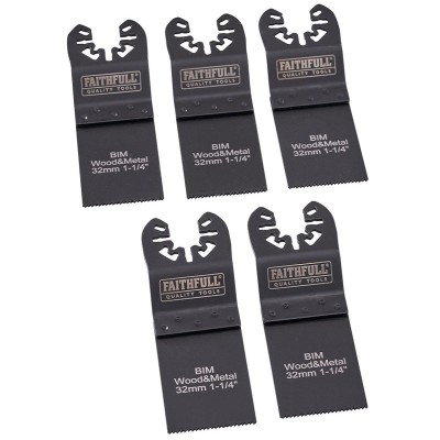 Faithfull FAIMFWM32B Multi Tool Function Bi-Metal Saw Blade 32mm 5pk XMS24MT5SET