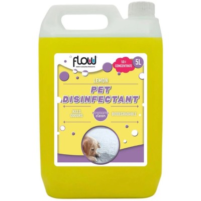 Flow Pet Disinfectant 5 Litre Lemon Concentrated Cleaner PETL5L