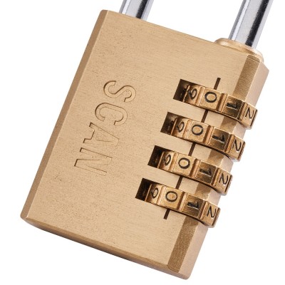 Scan Brass Combination Padlock 38mm x 86mm SCAPLB38COM