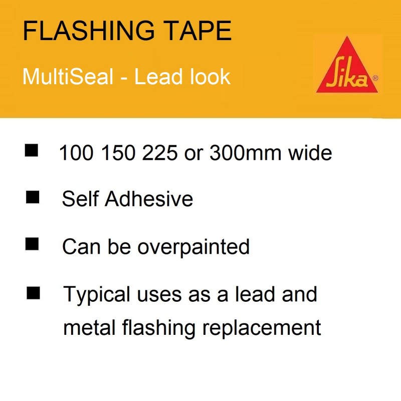 Sika Multiseal, Tear-resistant self-adhesive sealing strip, 150mm x 10m,  Gray