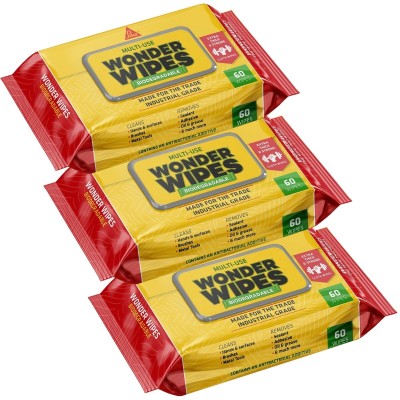 Sika Everbuild Biodegradable Wonder Wipes 60 Wipe Trade Triple Pack 780111