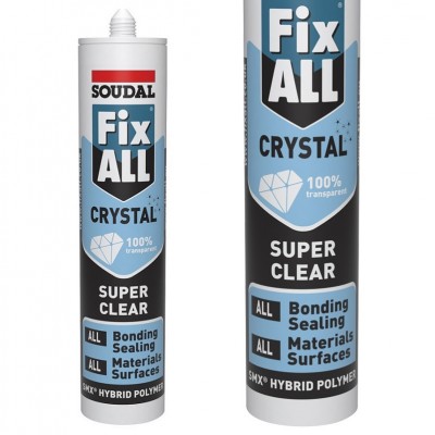 Soudal Fix ALL CRYSTAL SUPER CLEAR Food Safe Sealant Adhesive 118779