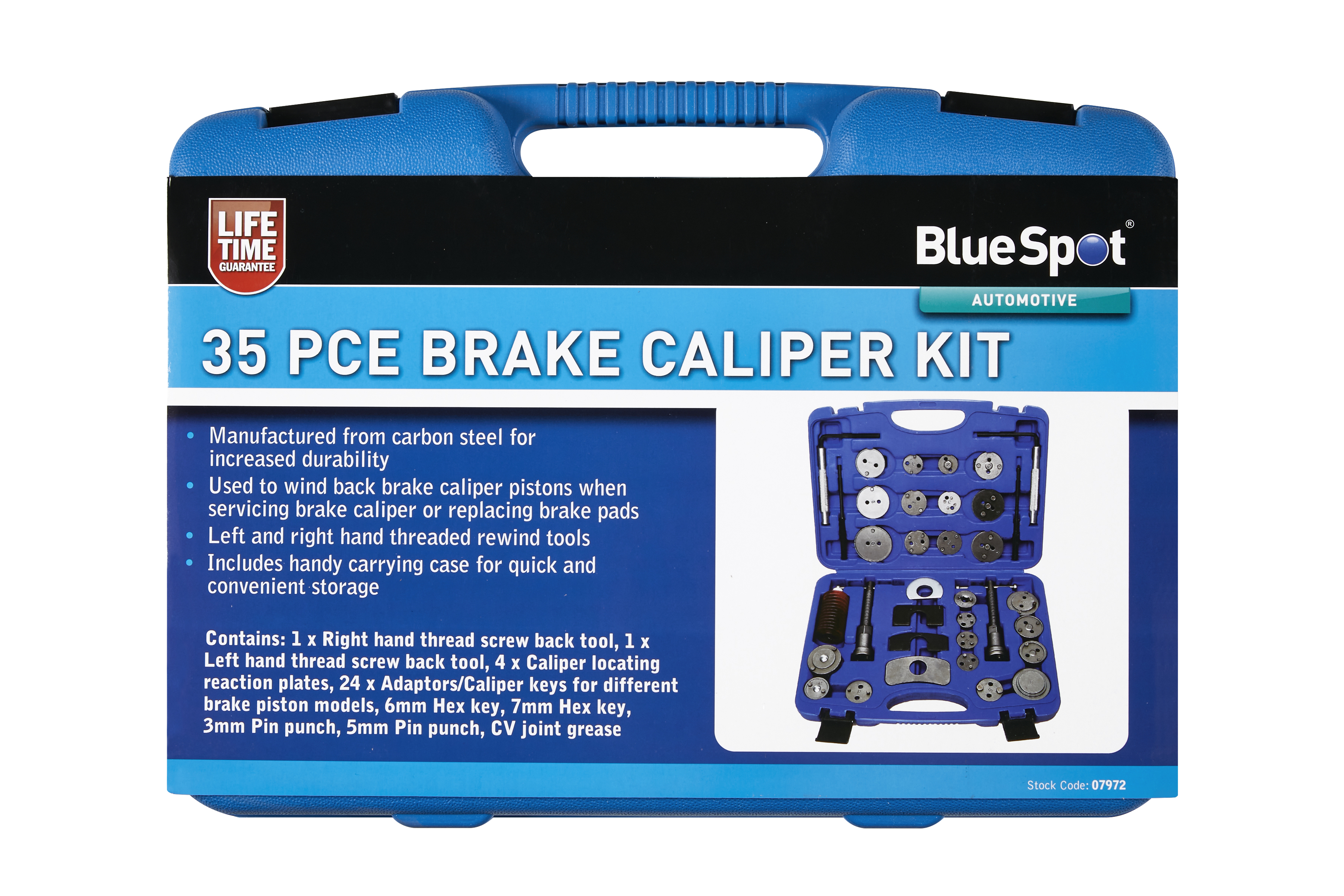 Brake Caliper Piston Wind Back Tool Kit 35 pcs